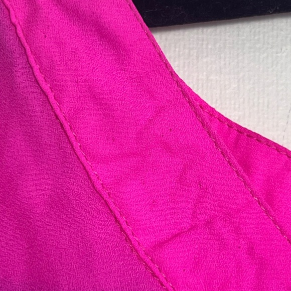 Love Letter Womens Vibrant Pink Blouse Open Back 3XL Sheer Summer Casual Preppy - Picture 5 of 9